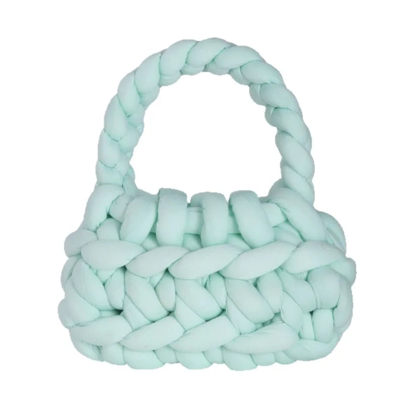 Summer Candy Color Handmade Knitted HandBag for Women Mini Rope Crochet 2026 Fashion Purse Beach Handbag  Sac A Main Femme