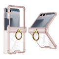 Luxury Ring Holder Airbag Hinge Protection Phone Case For Samsung Galaxy Z Flip7 FE  Z Flip 7 6 5 flip7 zflip6 Candy Clear Cover