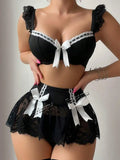 Sexy Lingerie Seamless Underwear Fancy Women Erotic Outfit Open Sexy Bra Set Fantasy Mini Skirt Bra Set Cosplay Costumes Women