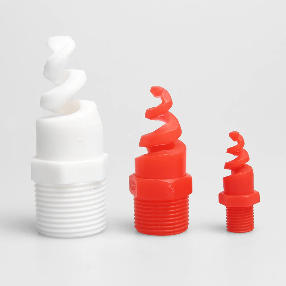 Huajue Plastic Spiral Spray Nozzle 1/4 Inch  5pcs Full Cone Spray Nozzle Uniform Atomizing Nozzle for Cleaning Dust Removal