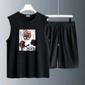 Men's Tank Top Sets 2026 Summer Quick drying clothing set 2 piece set oversize Sportswear sports beach seaside running crewneck