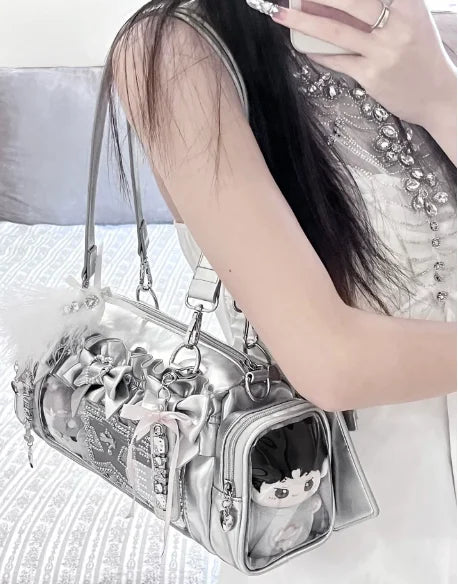 Japanese Original Bow Shoulder Ita Bag Girl Transparent Sac Femme Lolita Bags for Women Underarm Bolsos Mujer Crossbady Bolso