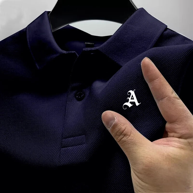 New Fashionable Luxury Brand Short-Sleeve High-End Printed Polo Shirt; New Summer Men's Button-Down Collar T-Shirt Men's Apparel