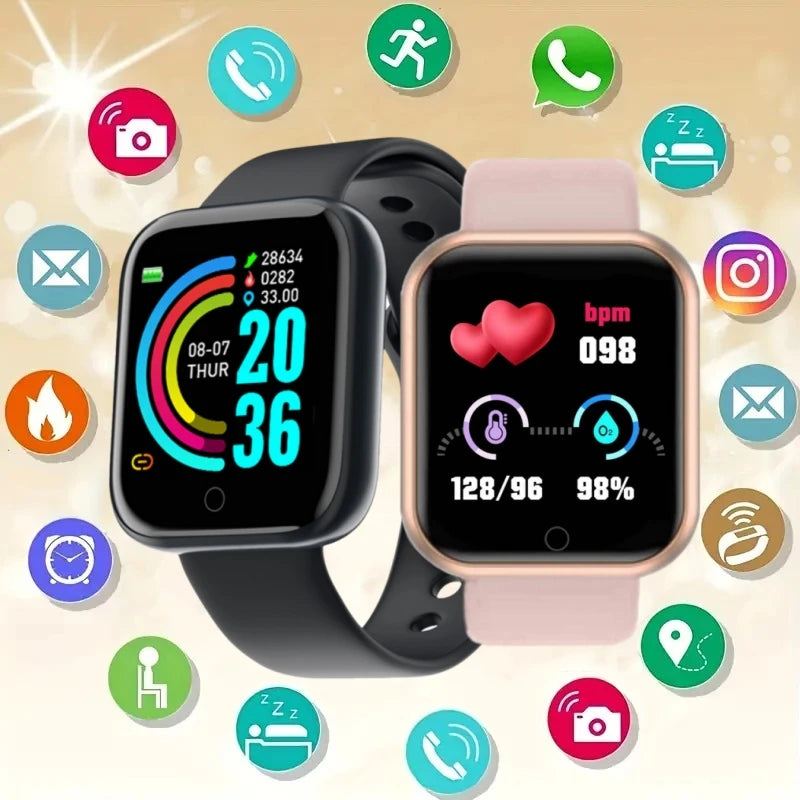 Men Watch Electronic Fitness Bracelet Smartwatch Smart Watch Y68 D20 Sleep Monitor Gift For IOS Android Smartphones Alarm Clock