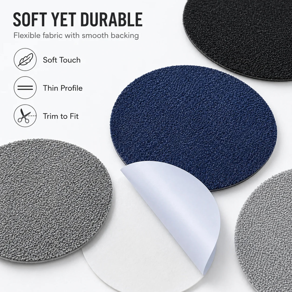 24Pcs Self Adhesive Shoe Repair Patches, 3 Sizes 4 Colors Fabric Shoe Hole Fix Patch for Sneaker Heel Liner Toe Box