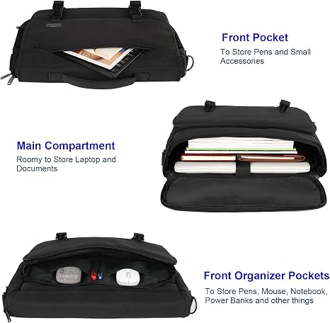 Messenger Laptop Bag for Men, 15.6" Work & College Briefcase