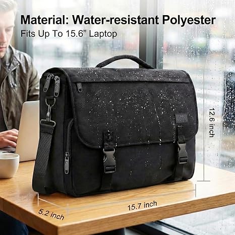 Messenger Laptop Bag for Men, 15.6" Work & College Briefcase