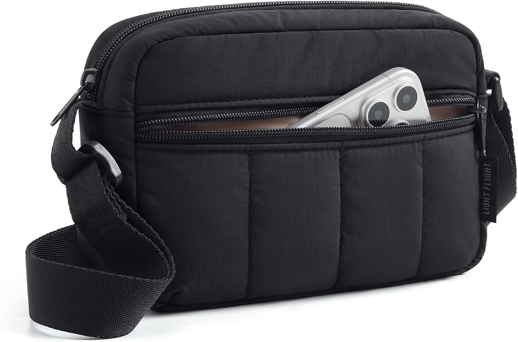Mini Puffy Crossbody Bag for Women, Lightweight Travel Purse