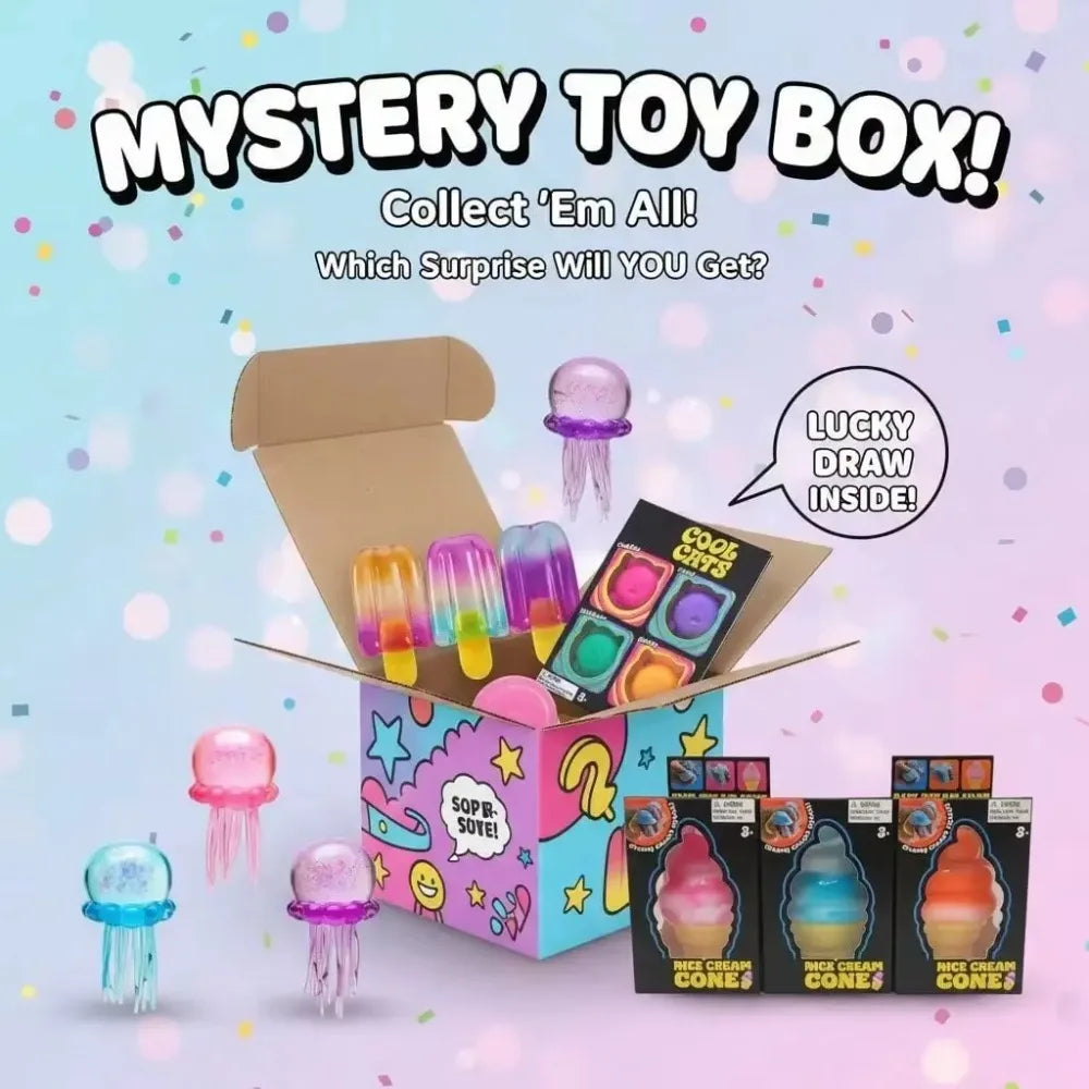 Squishy Mystery Box , Slow Rising Fidget Toys Set, Stress Relief Sensory Squeeze Toy, Anti-Anxiety Gift for Kids Adults
