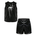 Mens Waterproof Sweat Tracksuit Sleeveless Tank Tops and Sides Buttons Boxer Shorts Workout Outfit for Senior Assisted Living