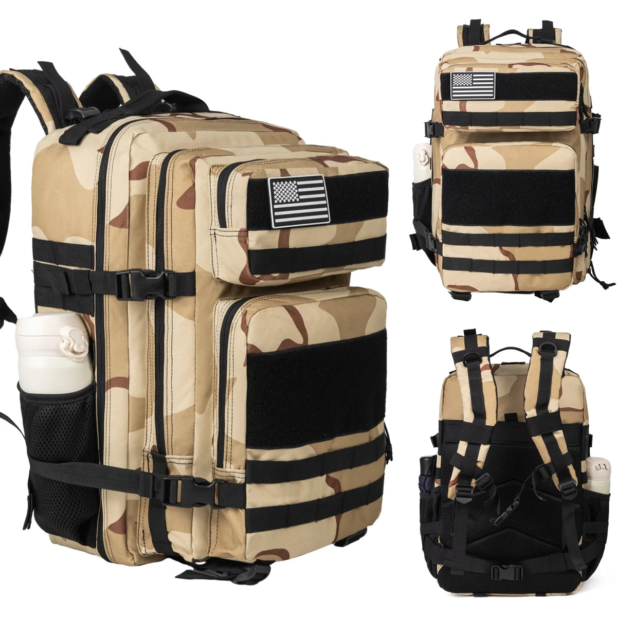 60L Army Military Tactical Backpack Men's Travel Large Capacity Rucksacks Men Waterproof Outdoor Sports Multi-functional Bags