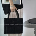 Flip Lock Handmade Сумка Женская Большая Ins Beaded Luxury Black Big Tote Handle Bags Black Multi-pocket Sac À Main Femme