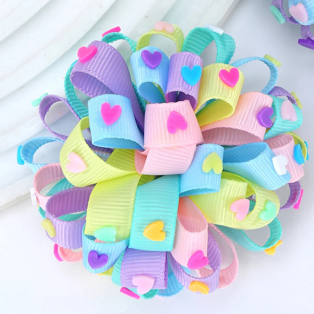 2Pcs Flower Hair Clips Sweet Hydrangea Heart Decoration Hairpin Cute Floral Barrette Girls Kid School Headdress Hair Accessoires