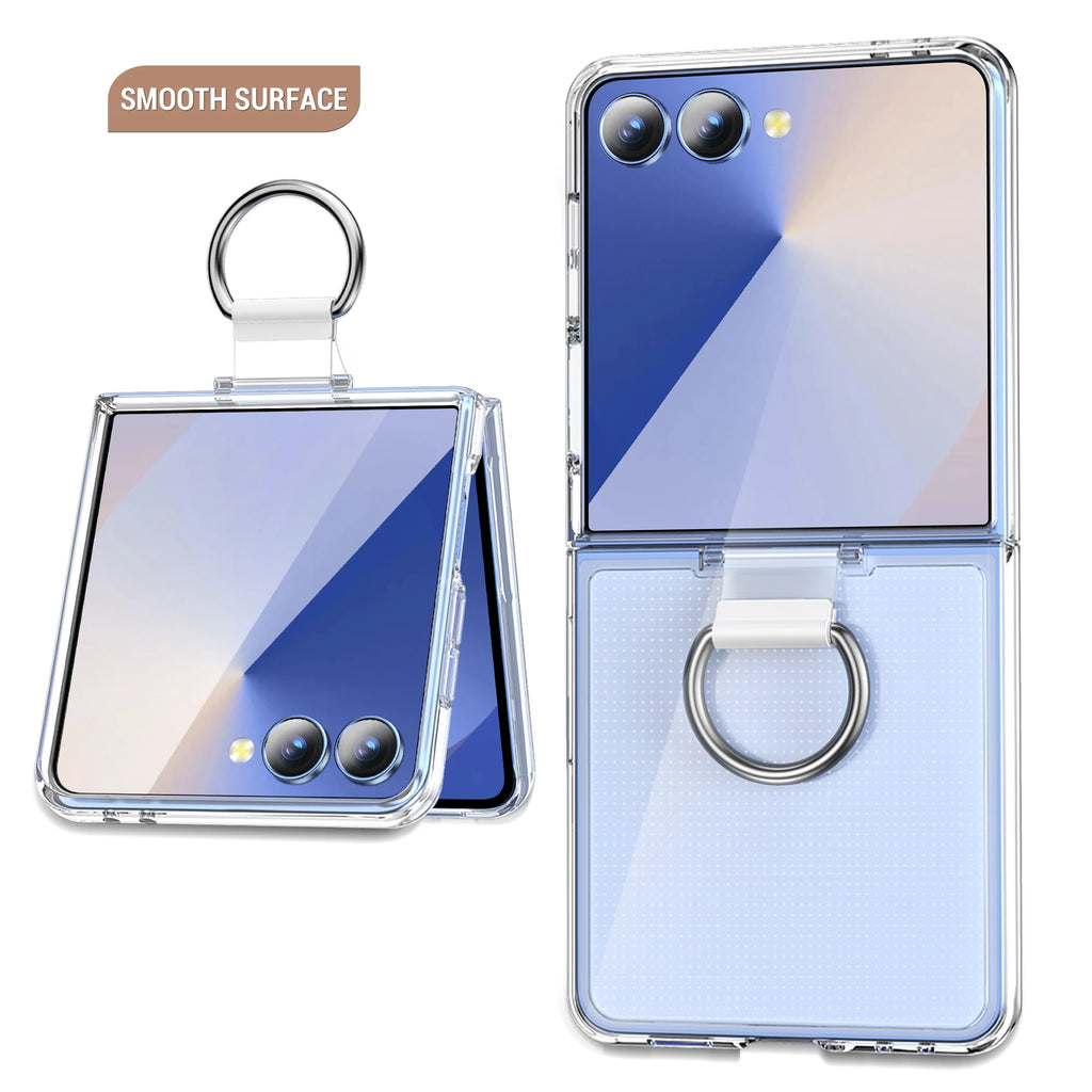 Shockproof Armor With Ring Holder Phone Case For Galaxy Z Flip 7 6 5 4 3 For Samsung Z Flip7 ZFlip7 flip6 5G Hard PC Back Cover