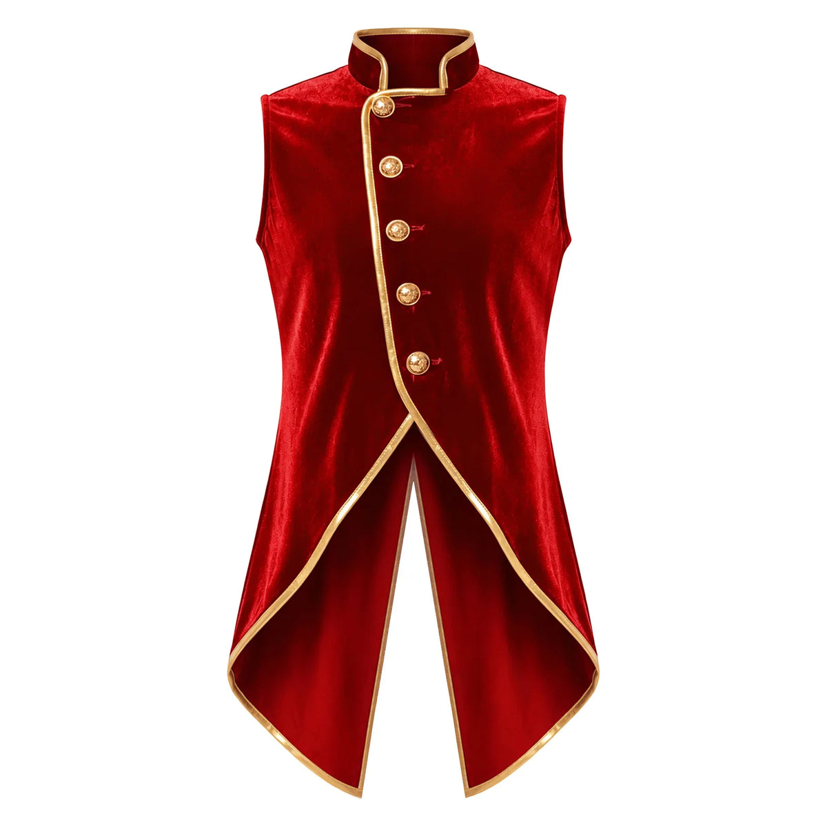 Boys Retro Medieval Renaissance Steampunk Gothic Velvet Tailcoat Jacket Metallic Trim Victorian Vest Carnival Halloween Costumes