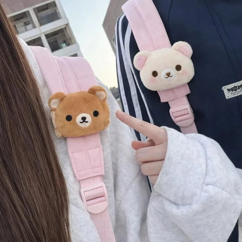 Soft Rilakkuma Plush Doll Bag Hanging Ornament Cute Cartoon Bear Keychain Backpack Decor Accessory Birthday Friendship Gift