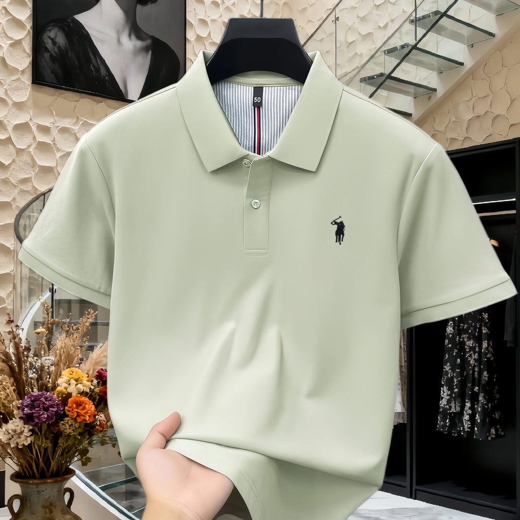 100% Pure Cotton High-End Brand Men's Short Sleeve Polo Shirt 2026 Summer Luxury Fashion Pony embroidery Golf Top Casual T-Shirt