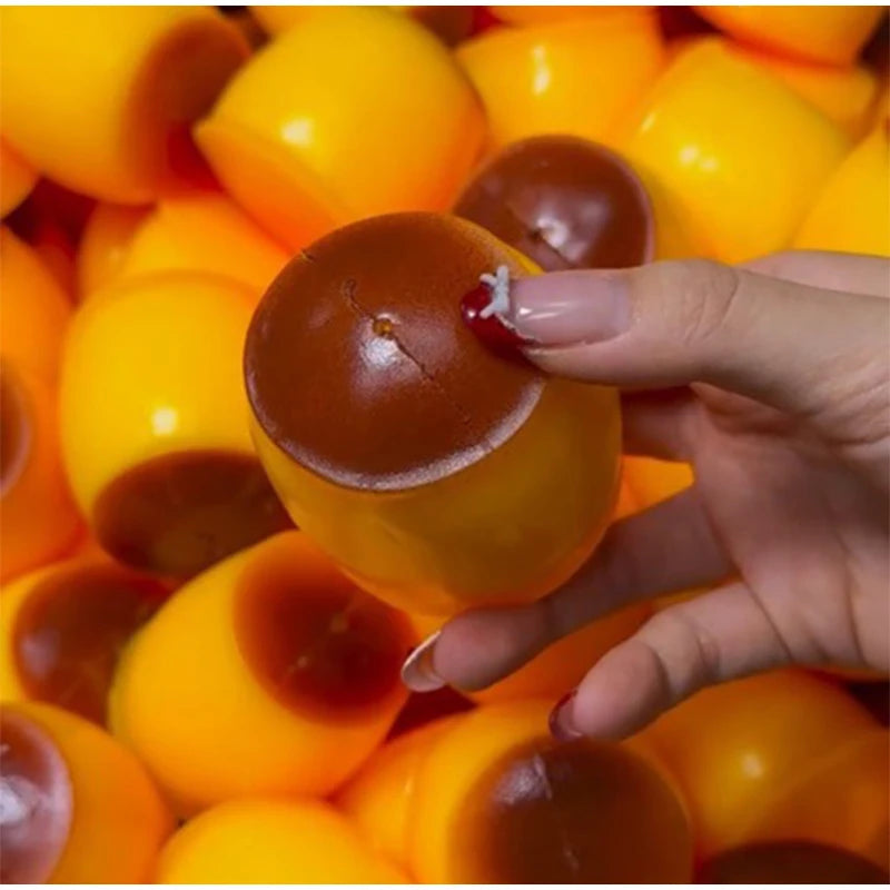 Crispy Sound Caramel Pudding Squeezing Toy Homemade DIY Handmade Squeeze Ball Non-rebound Stress Relieving Toy for Gift