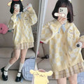 Popular Anime Girl Cardigan Sweater Kawaii Black Beauty Spring Autumn Knitted Jacket Loose Sweet Embroidered Tops Gift Fashion