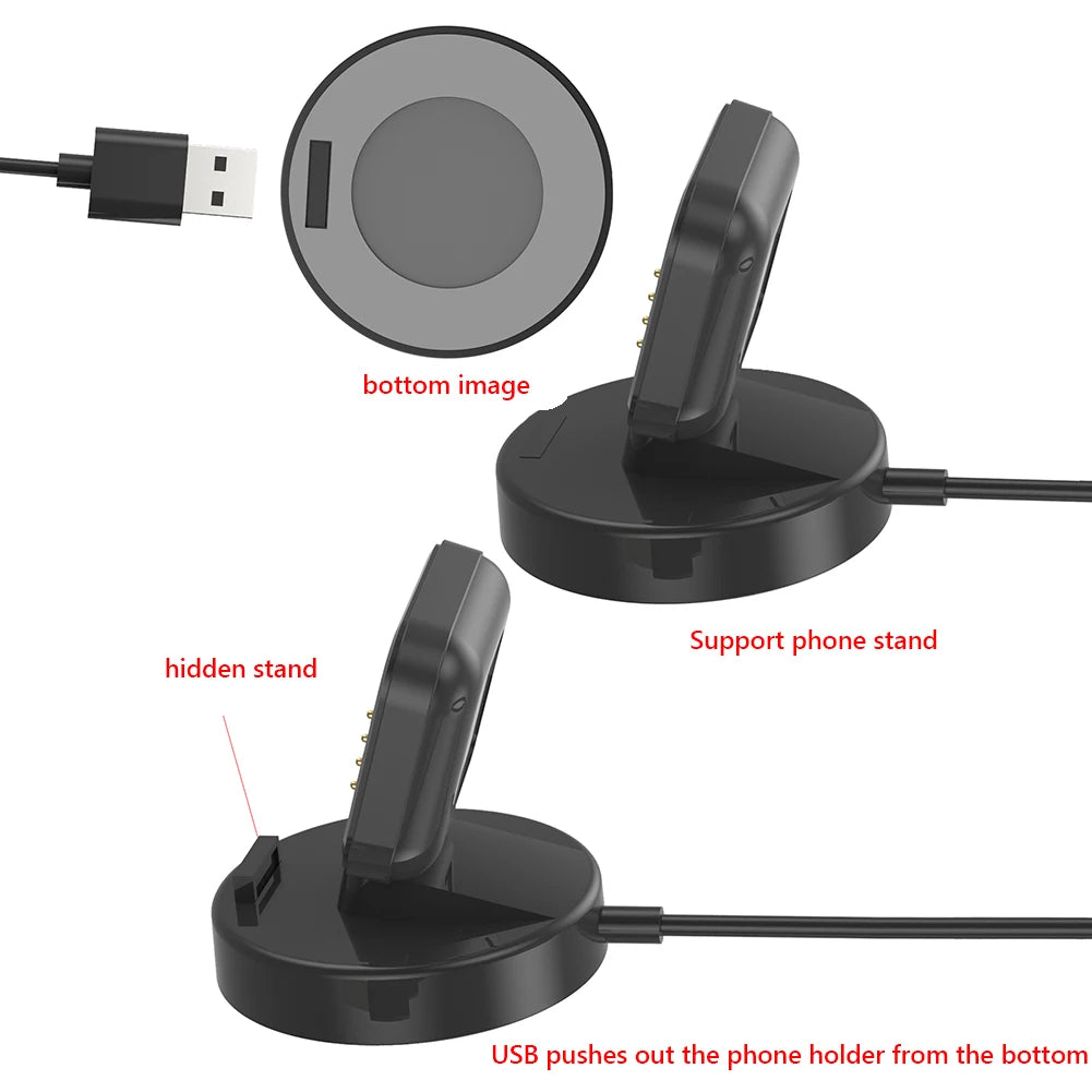 2 in 1 Charger Cradle Dock Mobile Phone Holder Charger Cable Dock Smart Watch Accessories Charger Stand for OPPO Watch 3 Pro/3/2