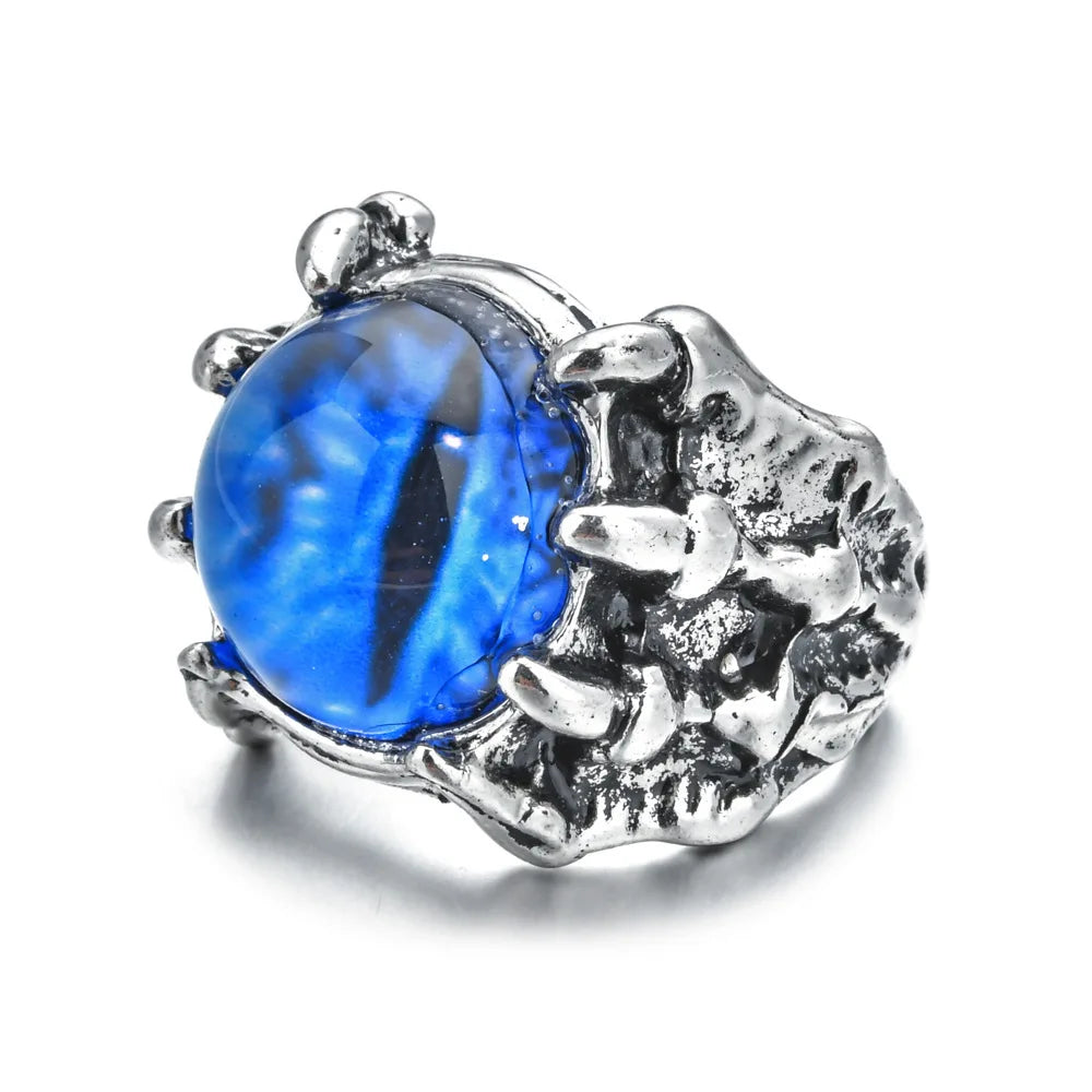 Turkish Blue Evil Eye Rings For Women Men Fashion Punk Devil Eye Adjustable Open Ring  Trend Party Jewelry Accessories