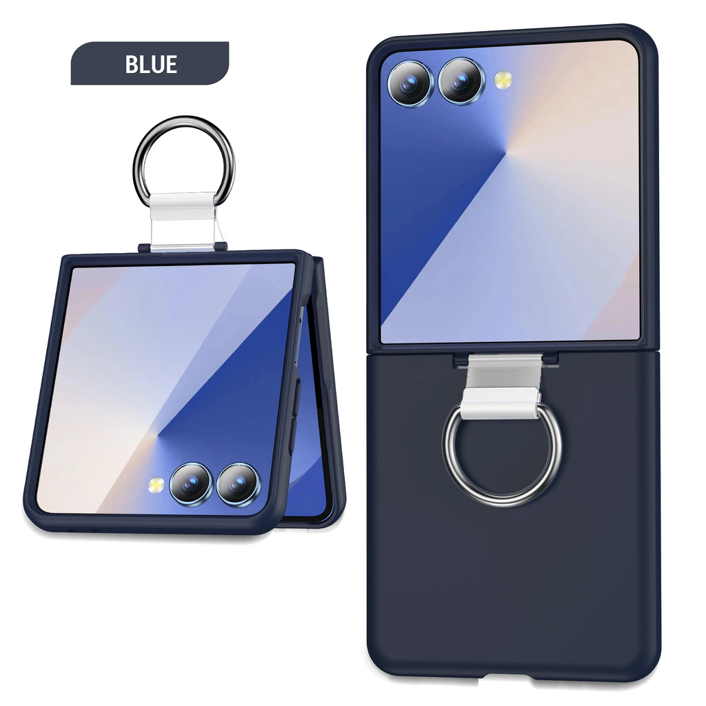 Shockproof Armor With Ring Holder Phone Case For Galaxy Z Flip 7 6 5 4 3 For Samsung Z Flip7 ZFlip7 flip6 5G Hard PC Back Cover