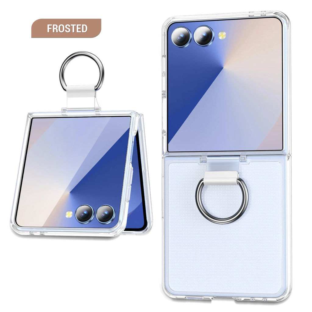 Shockproof Armor With Ring Holder Phone Case For Galaxy Z Flip 7 6 5 4 3 For Samsung Z Flip7 ZFlip7 flip6 5G Hard PC Back Cover