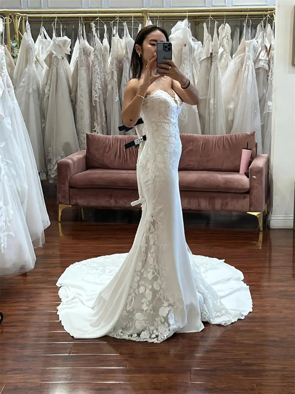 Classic 2025 Wedding Dresses Strapless Sweetheart For Women Mermaid Vestido De Noiva Satin Made To Order Bride Formal