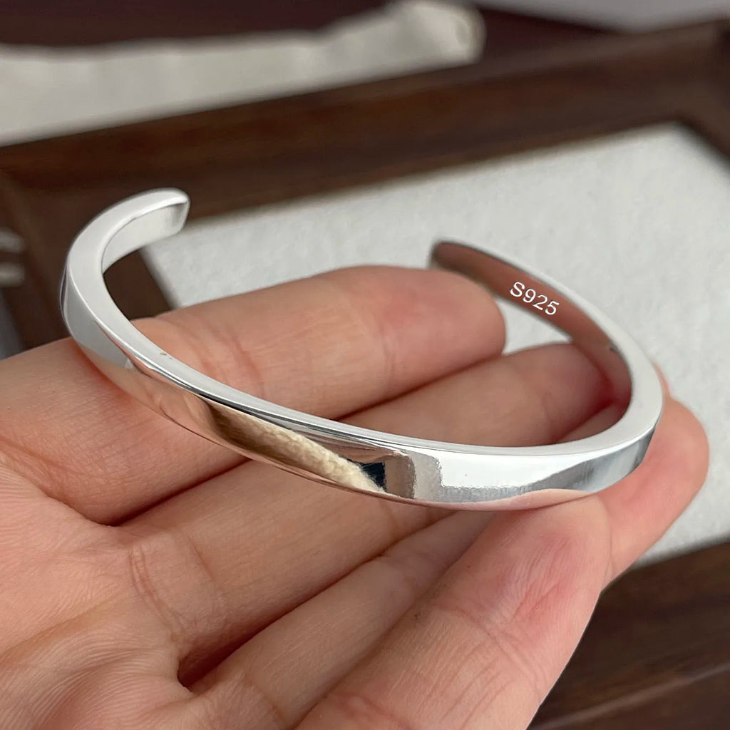 925 Sterling Silver Bracelets for Women Men String Accessories Trend Vintage Narrow Simple Pendant Party Jewelry Gift