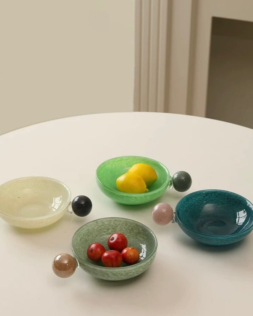 Handblown Bonbon Whimsical Salad Snack Desert Bowl, Eclectic
