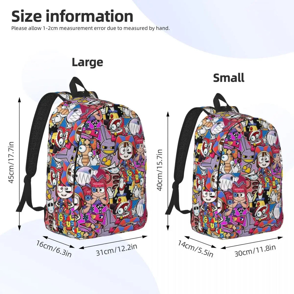 The Amazing Digital Circus Cartoon Anime Game Backpack Middle High College School Student Bookbag Men Women Daypack Outdoor