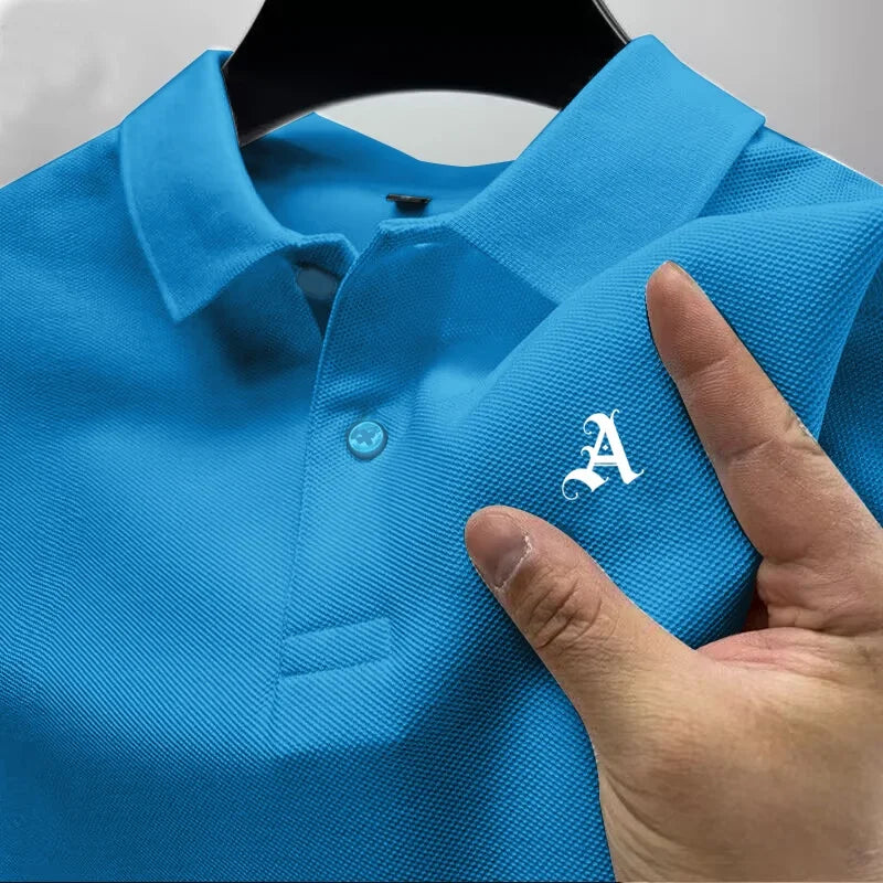 New Fashionable Luxury Brand Short-Sleeve High-End Printed Polo Shirt; New Summer Men's Button-Down Collar T-Shirt Men's Apparel