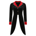 Womens Circus Ringmaster Tailcoat Halloween Cosplay Magician Show Sequin Tuxedo Outerwear Medieval Royal Princess Blazer Jacket