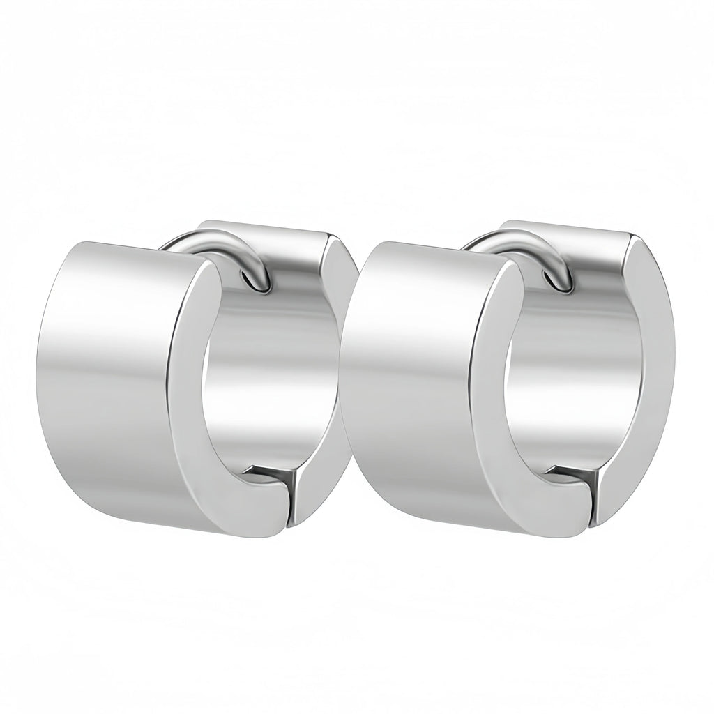 New 2025 Trend Men Stainless Steel Piercing Hoops Earrings Women Polished Minimalist Small Jewelry Y2k Accessories Width 3/4/7mm