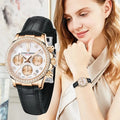 PAGANI DESIGN Luxury Diamond Encrusted Women's Watch Casual Leather Timing Code Sapphire Glass Festival Gift Women's Watch+Gift