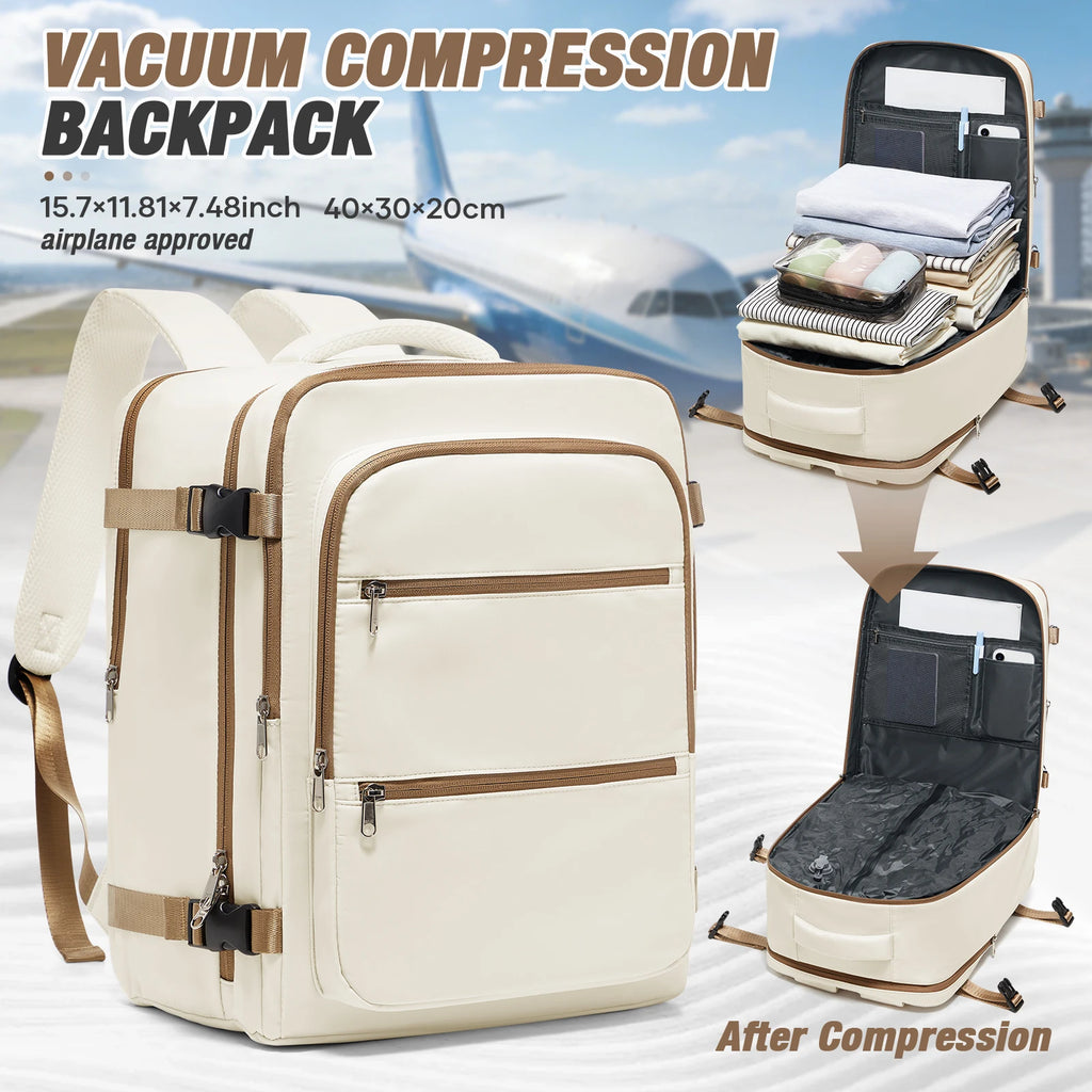 Vacuum Backpack Backpack Hand Luggage Aircraft, Ryanair Backpack 40x30x20 Travel Backpack for Women, Men's Work Bag Laptop Bag