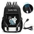 Death Note Backpack Anime Mochila Student School Book Bags Travel USB Port Black Bag Laptop Boys Gift
