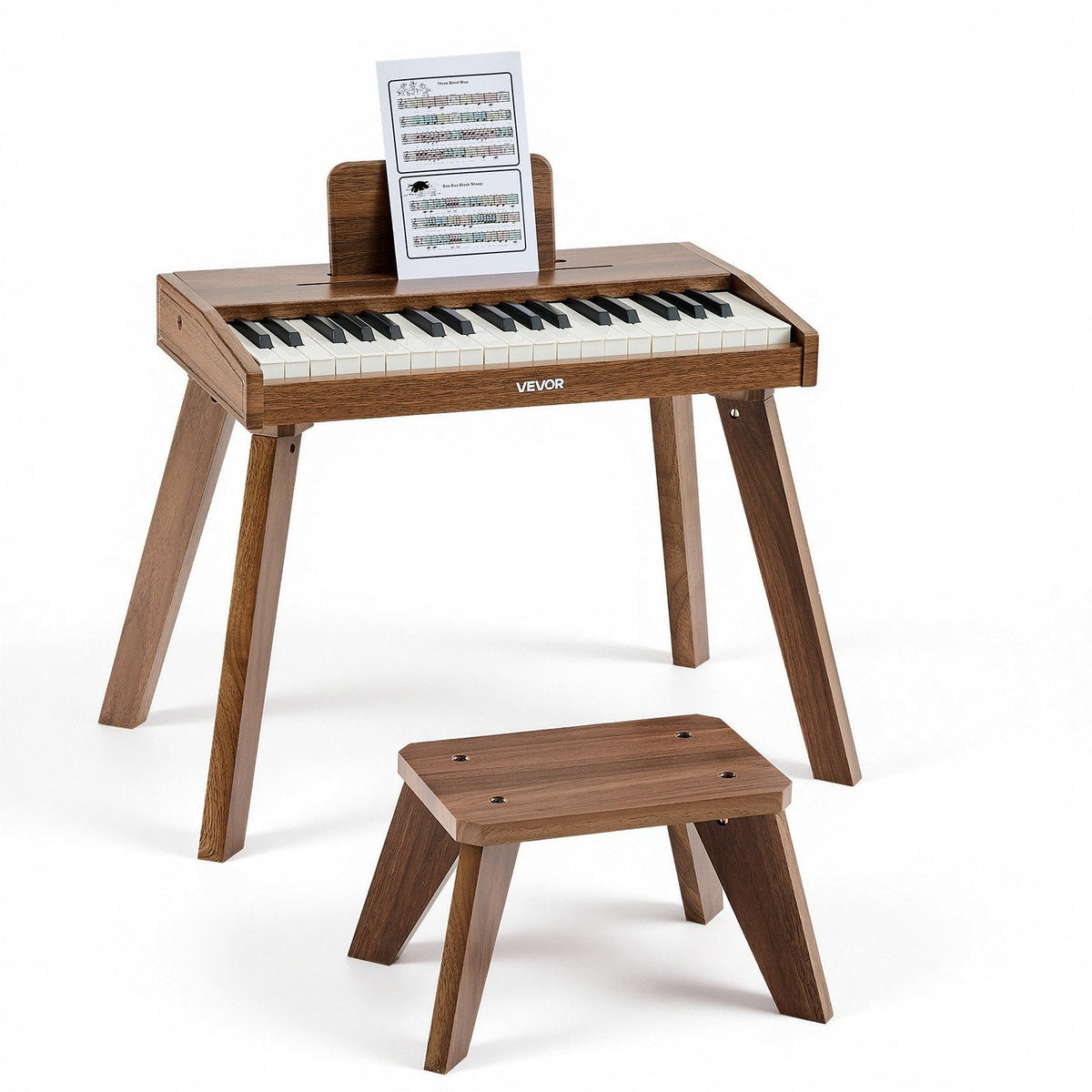 VEVOR Kids Piano Keyboard, 37 Key Wooden Digital Piano for Kids, Mini